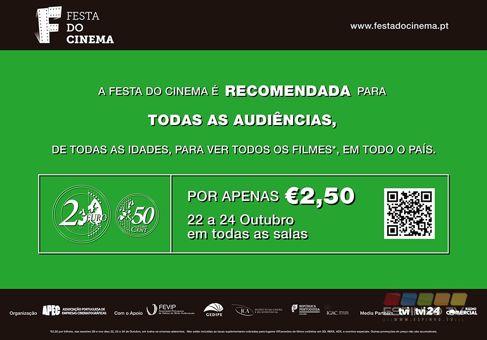 Festa do Cinema: Por 2.5€ vá ao cinema no Centro Multimeios