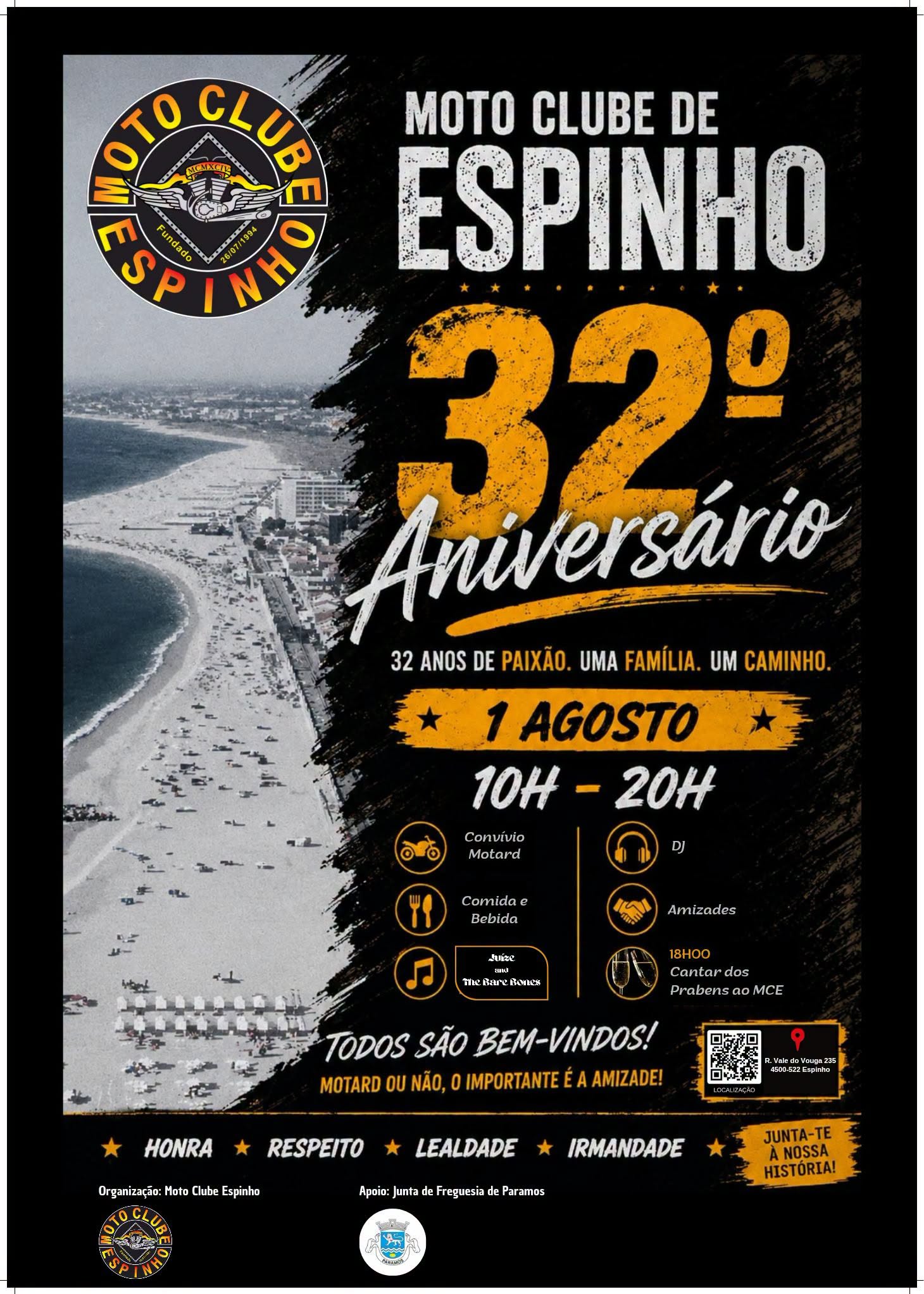 Moto Clube de Espinho celebra 32.º aniversário em Paramos