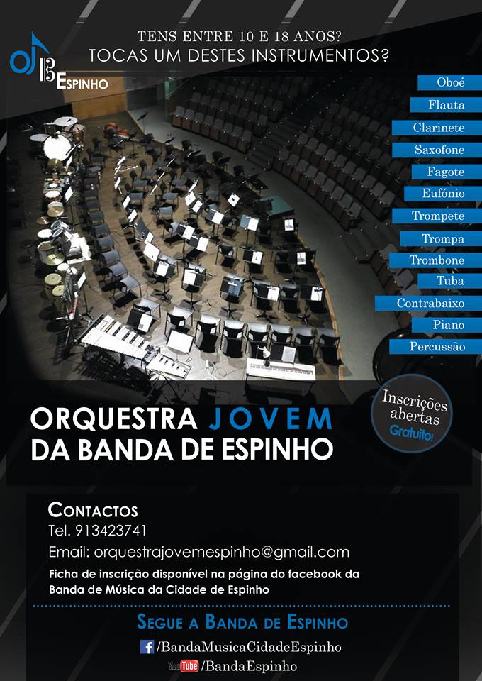 Banda de Música da Cidade de Espinho anuncia criação da Orquestra de Sopros Juvenil