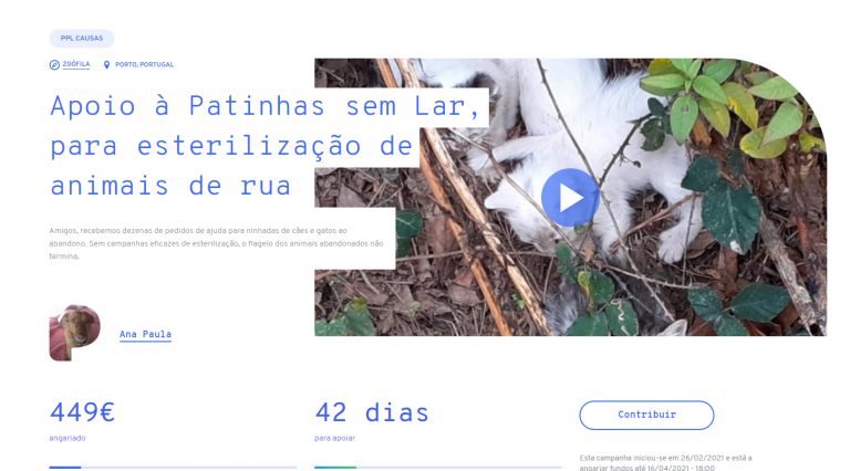 Apoio à Patinhas sem Lar para esterilização de animais de rua Apoio à Patinhas sem Lar para esterilização de animais de rua